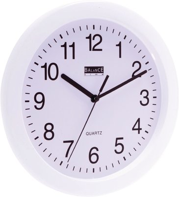 Wandklok 25 cm Analoog Wit