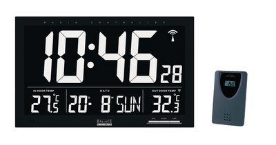 Zendergestuurde Wandklok LCD Zwart
