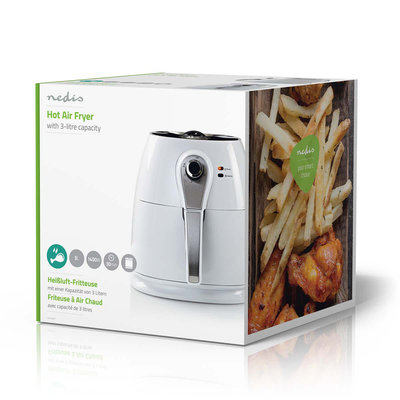 Heteluchtfriteuse | 3 liter | 30-minuten timer | Wit