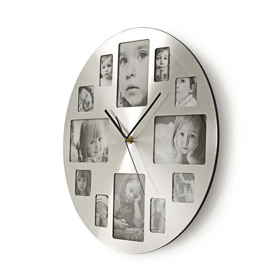 Ronde wandklok | Diameter 40 cm | Fotolijst | Zilver