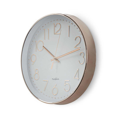 Ronde wandklok | Diameter 30 cm | Wit & metallic