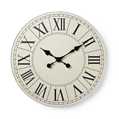 Ronde wandklok | Diameter 50 cm | Eenvoudig te lezen cijfers | Zwart & wit
