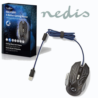 Gaming-muis | Met kabel | Verlicht | 4000 dpi | 9 knoppen