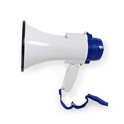 Megafoon | 10 W | Bereik van 250 m | Ingebouwde microfoon | Wit / blauw