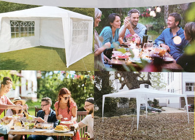 Partytent 3 zijden 290x290x250cm. Wit