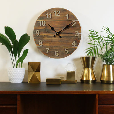 Ronde wandklok | Diameter 30 cm | Hout