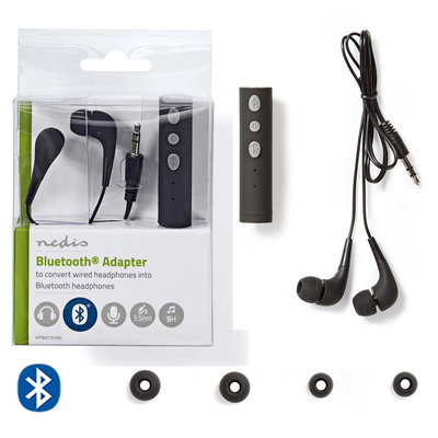 Adapter voor hoofdtelefoon | Bluetooth® | Ingebouwde microfoon | Speelduur tot 5 uur | Snoerloze hoofdtelefoon
