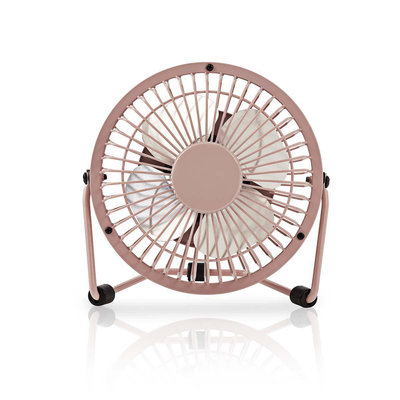 Metalen Miniventilator | Diameter 10 cm | Gevoed over USB | Roze
