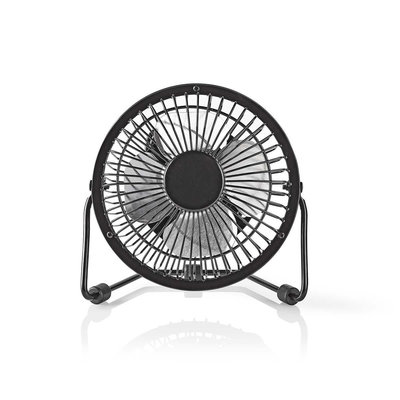 Metalen Miniventilator | Diameter 10 cm | Gevoed over USB | Zwart